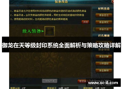 御龙在天等级封印系统全面解析与策略攻略详解
